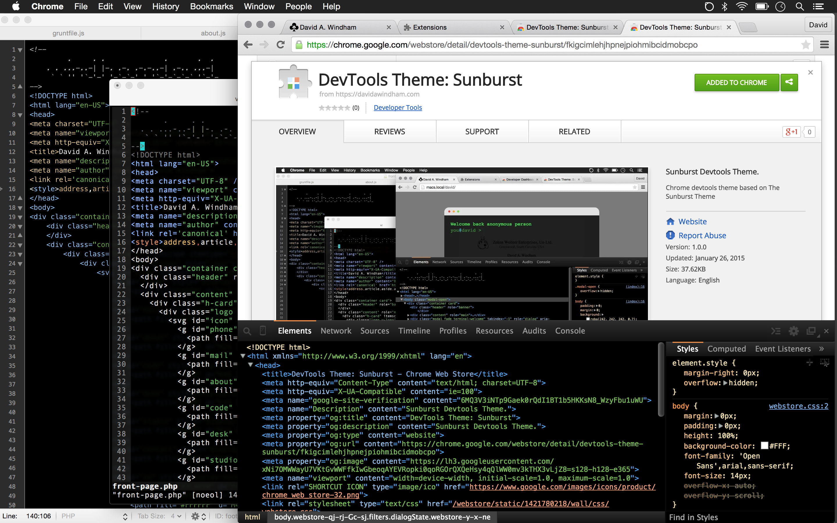 Sunburst DevTools Theme