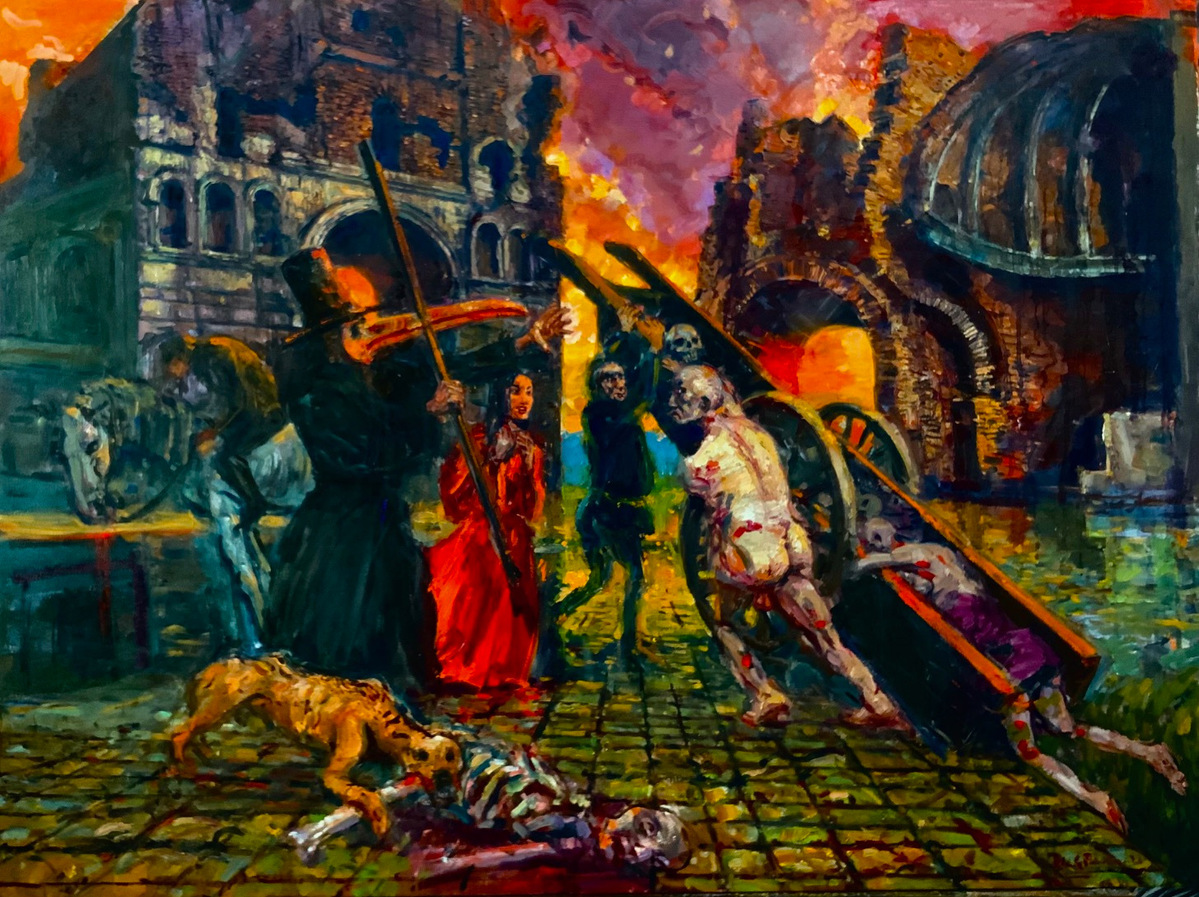 Hank Pander - 2021 "Lament (Siege of Caffa)” - Oil on Linen 60x81